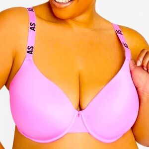 Ashley Stewart Logo Tape T Shirt Underwire Bra in Sugar Lilac 40DDD